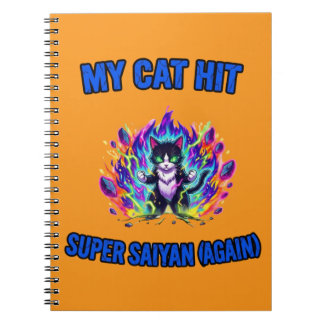 Caderno Espiral Meu Gato Atingiu o Super Saiyajin (De Novo)