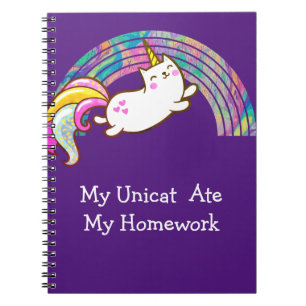 Caderno Espiral Meu gato uni comeu meu dever de casa
