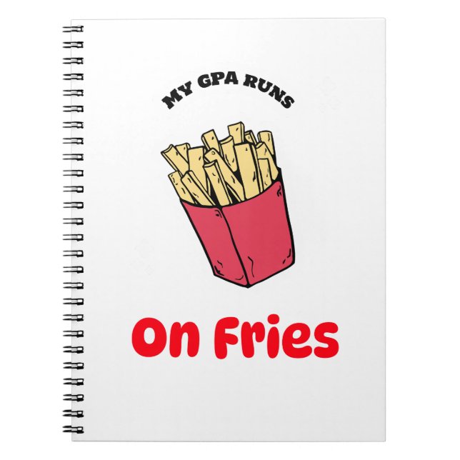 Caderno Espiral Meu GPA funciona no notebook de almoço Fries-Schoo (Frente)