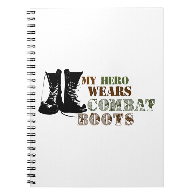 Caderno Espiral Meu Herói Usa Botas de Combate (Frente)