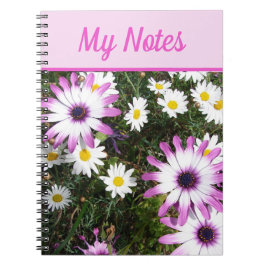 Caderno Espiral Meu Livro de Notas Daisy Linda Flor-Flor Rosa Rosa
