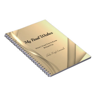Caderno Espiral Meu notebook espiral de desejo final Ouro brilha