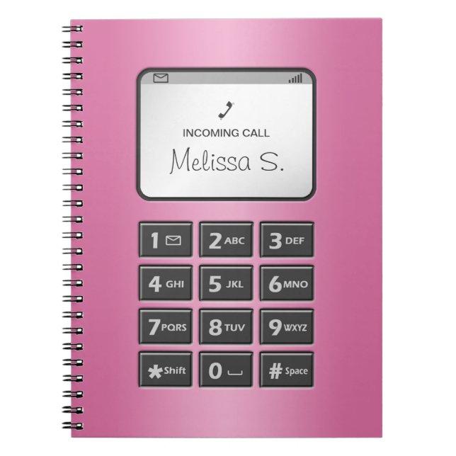 Caderno Espiral Meu Outro Telefone - Notebook Rosa (Frente)