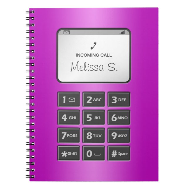 Caderno Espiral Meu Outro Telefone - Notebook Roxo (Frente)
