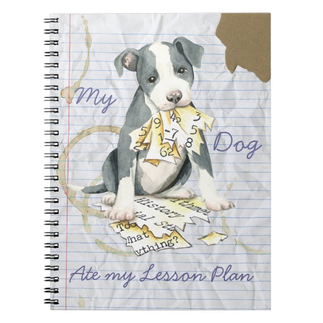 Caderno Espiral Meu pitbull comeu meu plano de aula (Frente)