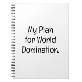 Caderno Espiral Meu Plano para Dominação Mundial
