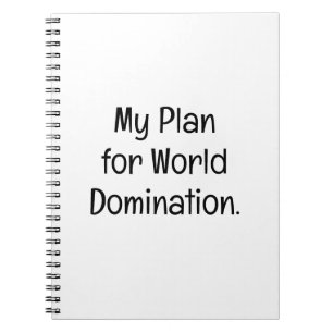 Caderno Espiral Meu Plano para Dominação Mundial