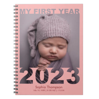 Caderno Espiral Meu Primeiro Ano 2023 Bebê de Corte Moderno Coral