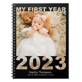 Caderno Espiral Meu Primeiro Ano 2023 Bebê de Recorte Moderno Foto