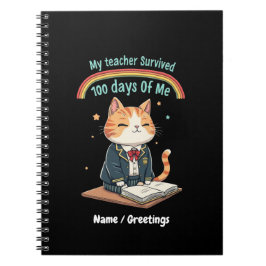 Caderno Espiral Meu professor sobreviveu 100 dias de mim