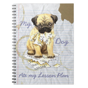 Caderno Espiral Meu Pug comeu meu plano de aula