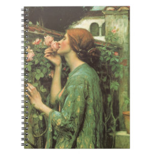 Caderno Espiral Meu rosa doce, ou alma do rosa pelo Waterhouse