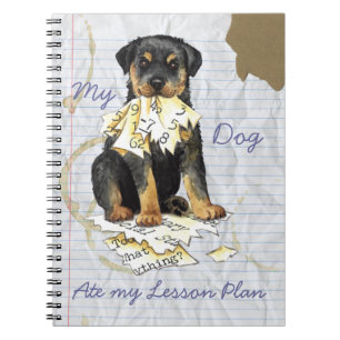 Caderno Espiral Meu Rottweiler comeu meu plano de aula