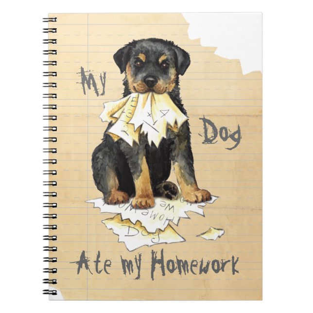 Caderno Espiral Meu Rottweiler Comeu Meu Trabalho De Casa (Frente)