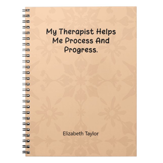 Caderno Espiral Meu Terapeuta Me Ajuda a Processar e Progredir (Frente)