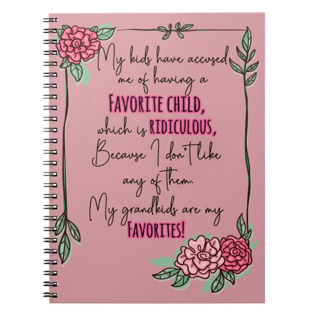 Caderno Espiral Meus Filhos Me Acusaram De Ter Um Filho Favorito (Frente)