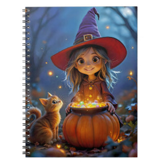 Caderno Espiral Mexendo um Pouco de Magia! Bruxa fofa,
