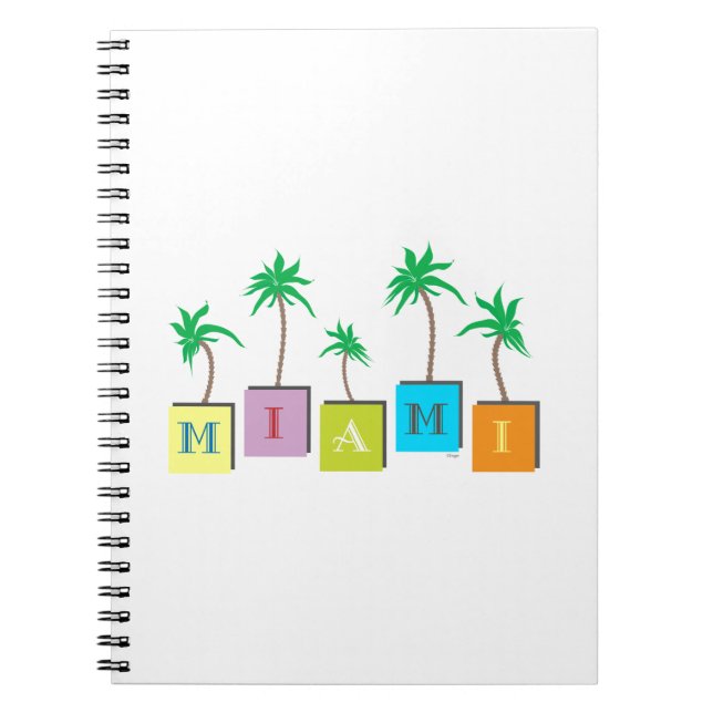Caderno Espiral Miami Beach Palms (Frente)