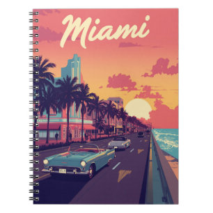 Caderno Espiral Miami Sunset Vintage