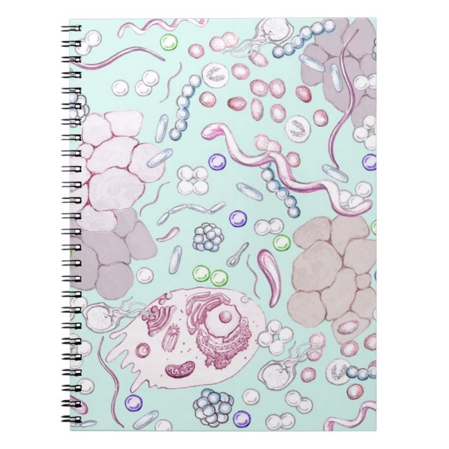 Caderno Espiral Microbiologia no azul (Frente)