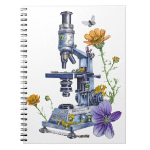 Caderno Espiral Microscópio Floral