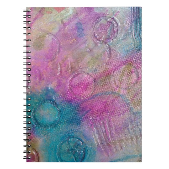 Caderno Espiral Mídia mista de abstrato (Frente)