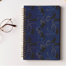 Midnight Black Cats– modern minimal Pattern