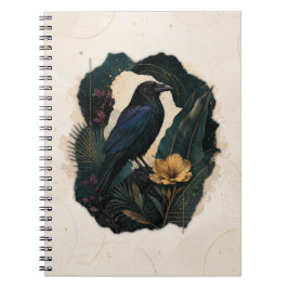 Caderno Espiral Midnight Botanical Raven