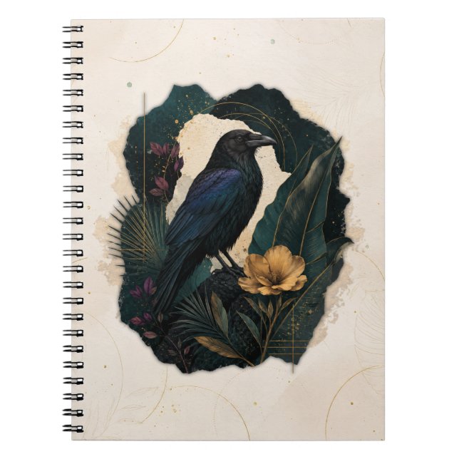 Caderno Espiral Midnight Botanical Raven (Frente)