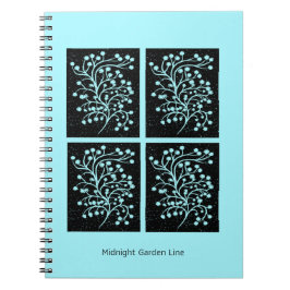 Caderno Espiral Midnight Garden Line Turquoise Mist