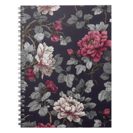 Caderno Espiral Midnight Peony Botanica