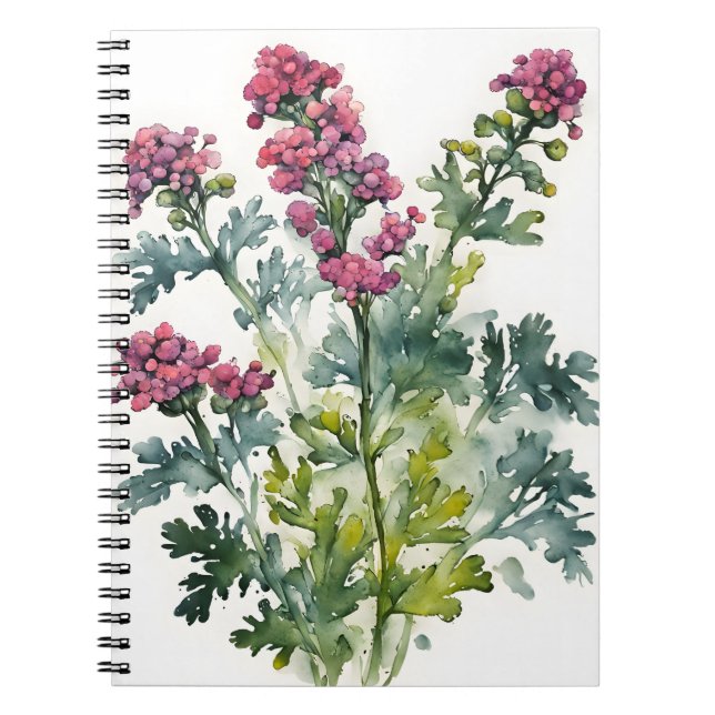 Caderno Espiral Mil-folhas - Flores de aquarela (Frente)