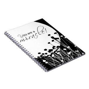 Caderno Espiral Milagre de recuperação, preto e branco