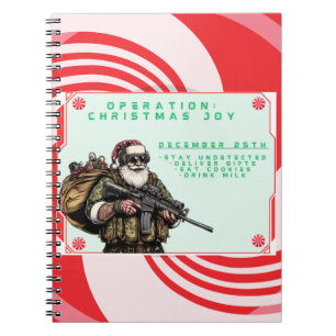 Caderno Espiral Militares Engraçados/Papais noeis de Natal