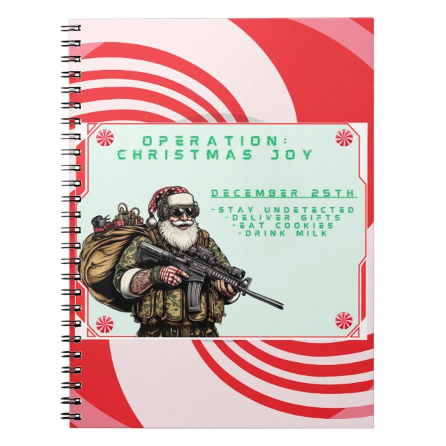 Caderno Espiral Militares Engraçados/Papais noeis de Natal (Frente)