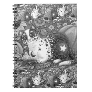 CADERNO ESPIRAL MILKYWAY, UM GATO MÍSTICO HALLOWEEN, LUA E ESTRELA
