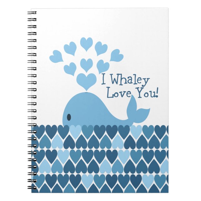 Caderno Espiral Mim amor de Whaley você! Azul (Frente)