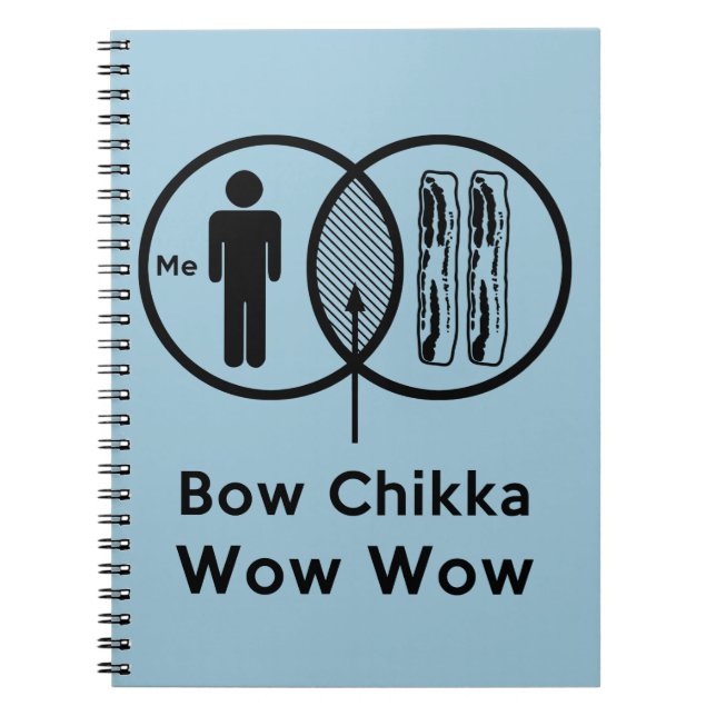 Caderno Espiral Mim + Bacon = arco Chikka wow wow (Frente)