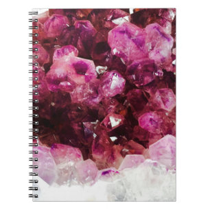 Caderno Espiral Minério roxo de ametista cristal