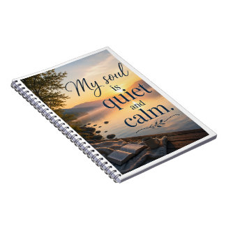 Caderno Espiral Minha Alma Está Silenciosa e Calma