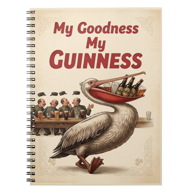 Caderno Espiral "Minha Bondade Meu Guinness" Vinta (Frente)