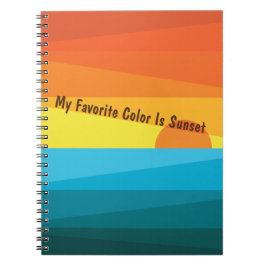 Caderno Espiral Minha Cor Favorita É O Sunset