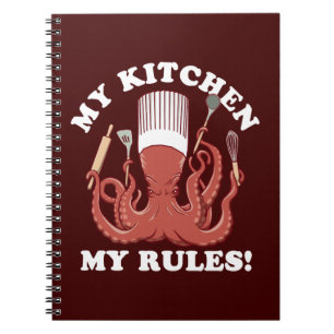 Caderno Espiral Minha Cozinha Minhas Regras Chef Polvo
