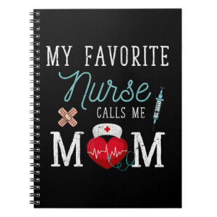 Caderno Espiral Minha enfermeira favorita me chama mãe estetoscó
