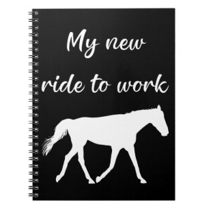 Caderno Espiral Minha Nova Carona para o Trabalho a Cavalo Engraça
