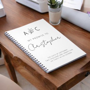 Caderno Espiral Minha Promessa É Que Ele Vive Moderno Elegante Min