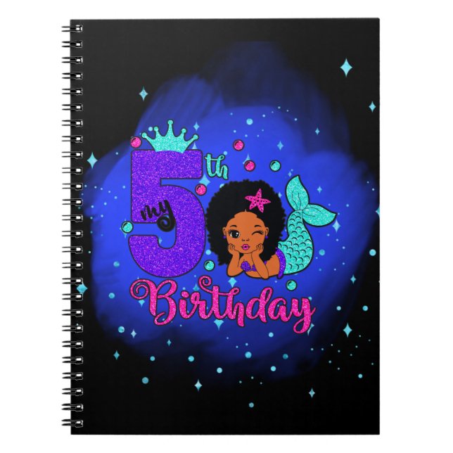 Caderno Espiral Minha Sereia de Aniversário 5 (Frente)