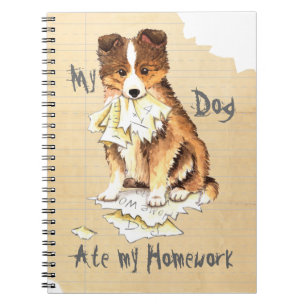 Caderno Espiral Minha Sheltie Comeu Minha Casa