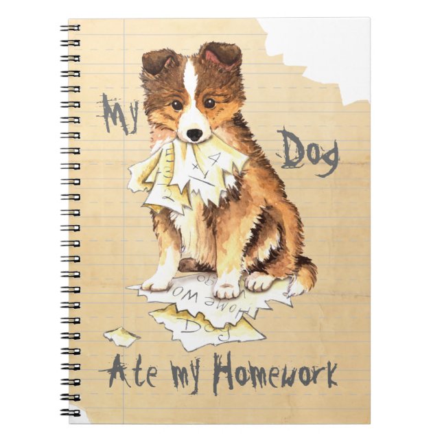 Caderno Espiral Minha Sheltie Comeu Minha Casa (Frente)
