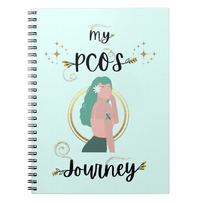 Caderno Espiral Minha Viagem PCOS Sensibilização Fita (Frente)